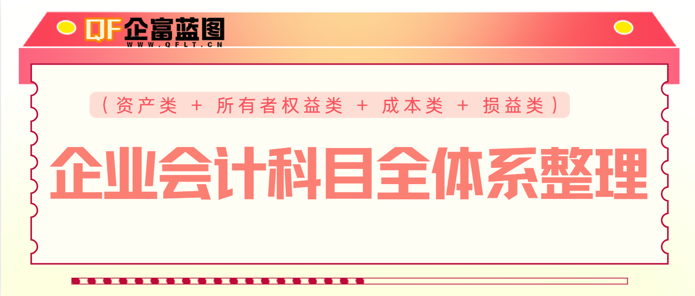 企业会计科目全体系整理（资产类 + 所有者权益类 + 成本类 + 损益类）-企富蓝图