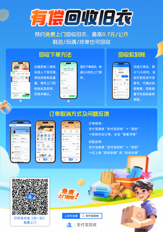 旧衣回收新潮流，支付宝带你轻松践行环保-企富蓝图