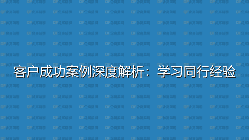 客户成功案例深度解析：学习同行经验-企富蓝图