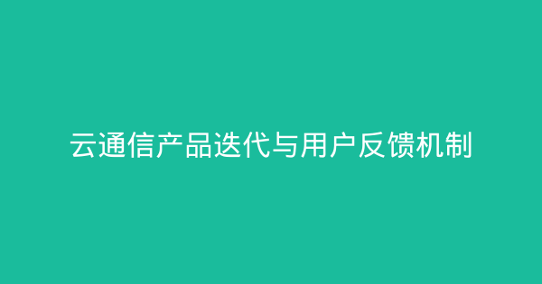 云通信产品迭代与用户反馈机制-企富蓝图