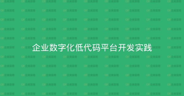 企业数字化低代码平台开发实践-企富蓝图